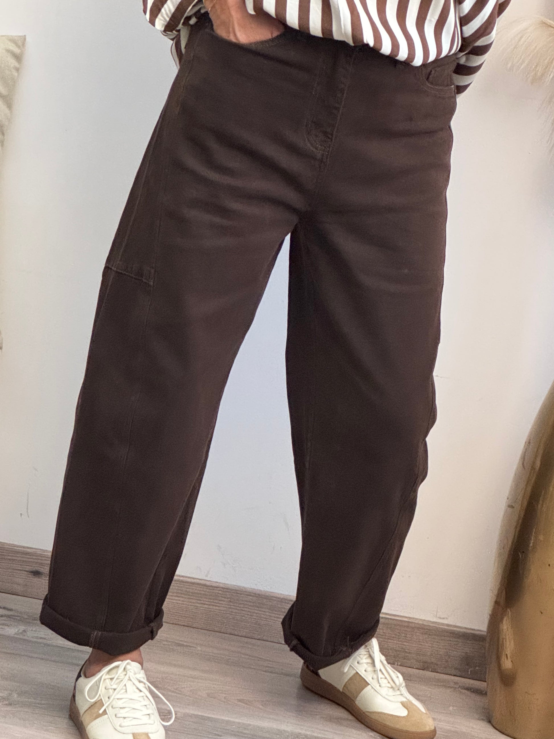 Jeans balloon marron