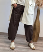 Pantalon barrel marron