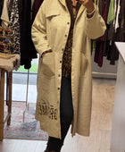 Veste longue suédine beige