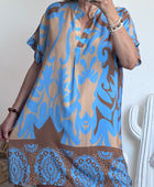 Robe Elisa camel/bleu