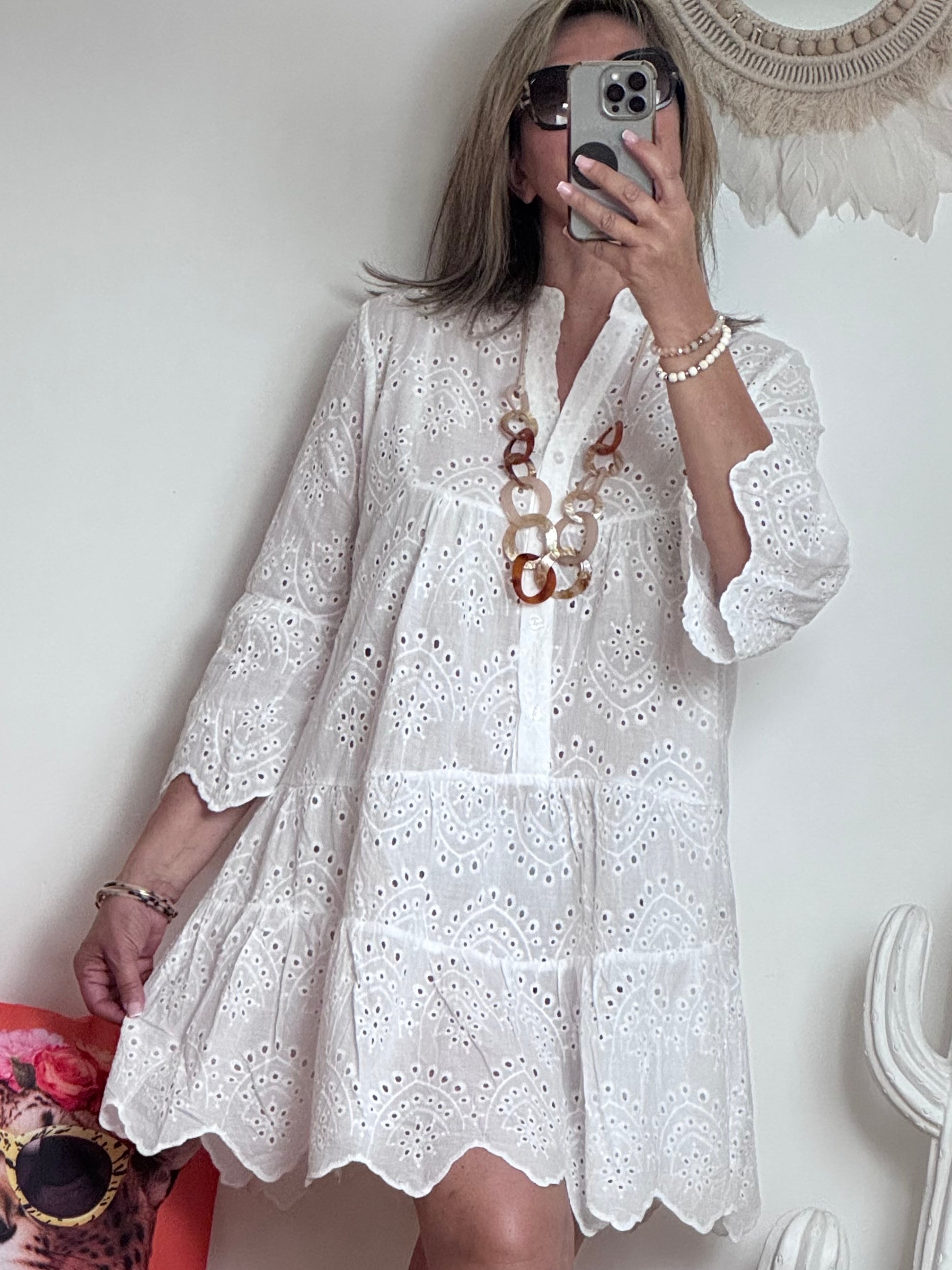 Robe broderie anglaise blanche TU 38/44