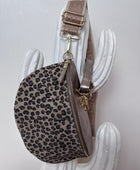 Sac banane cuir véritable Léo et irisé bronze + 2 sangles