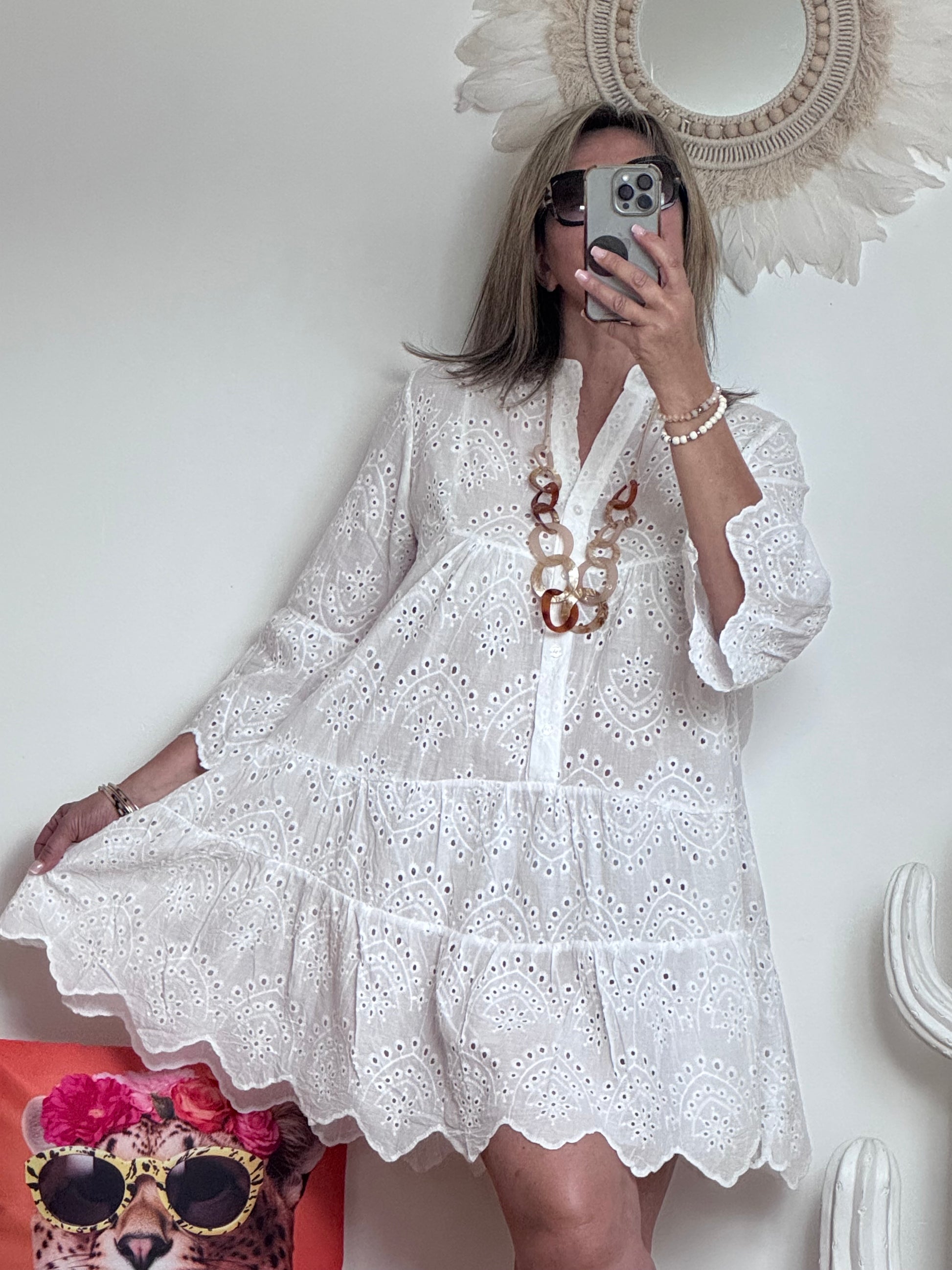 Robe broderie anglaise blanche TU 38/44