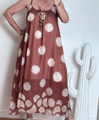 Robe à pois fond terracotta