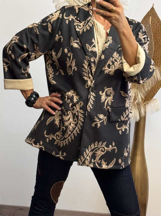 Veste blazer Gaston arabesque noir