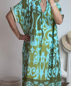 Robe fluide arabesque kaki TU 40/48