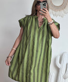 Robe rayée vert TU 42/50