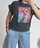Teeshirt girafe noir