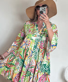Robe floral vert