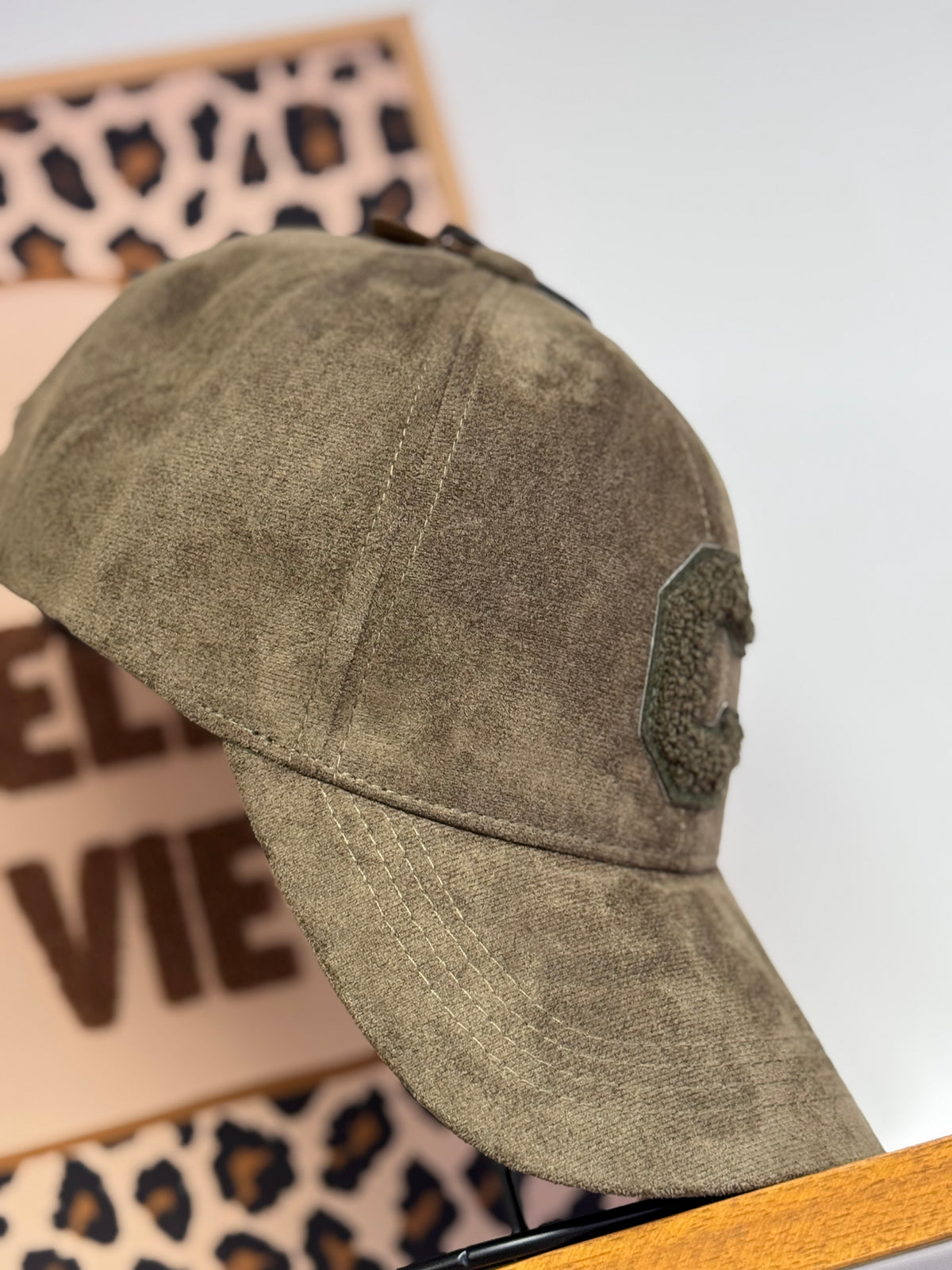 Casquette suédine kaki