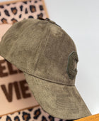 Casquette suédine kaki