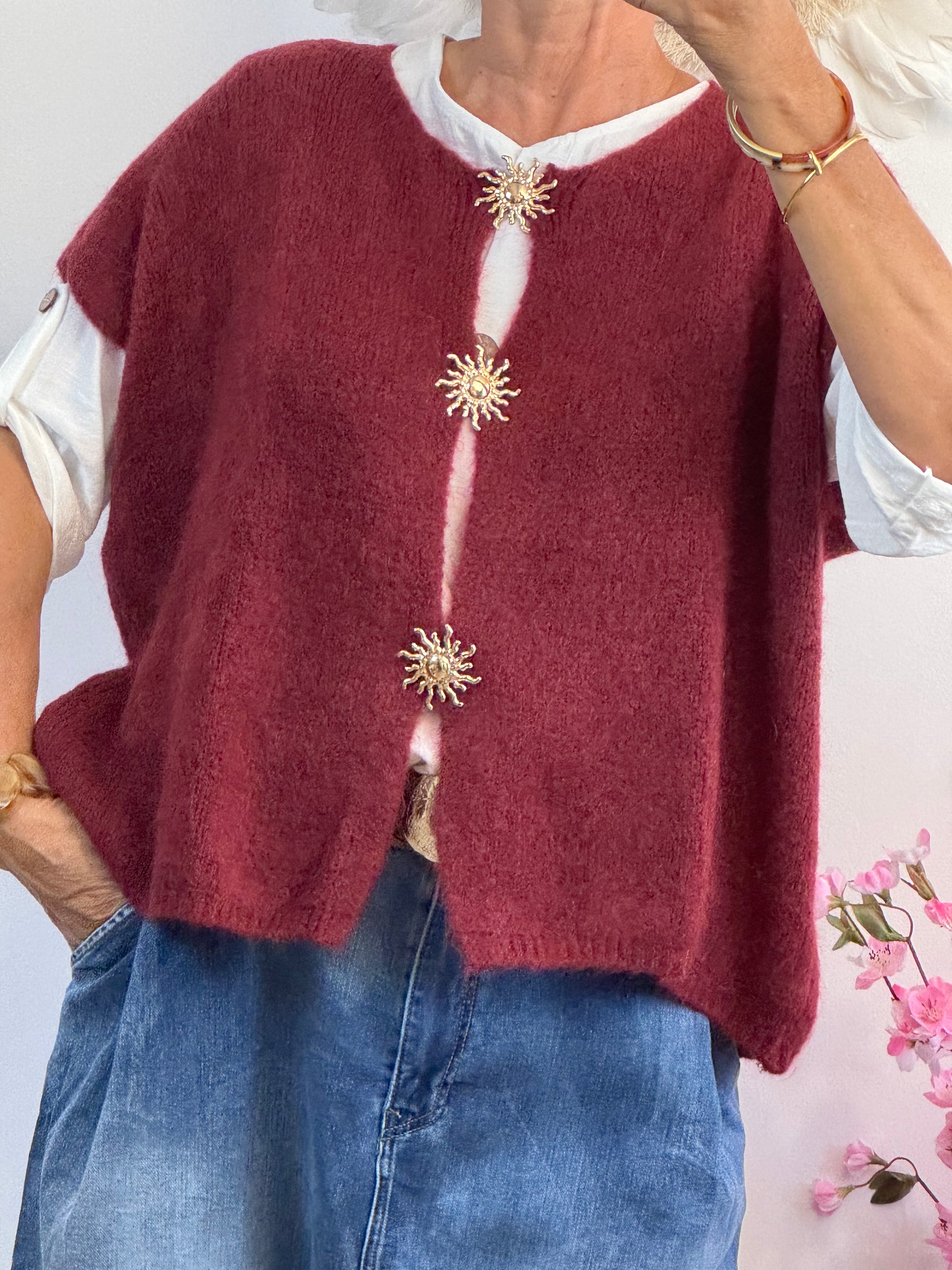 Gilet édition étoiles bordeaux TU 38/48