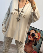 Pull beige vivre d’amour TU 40/50