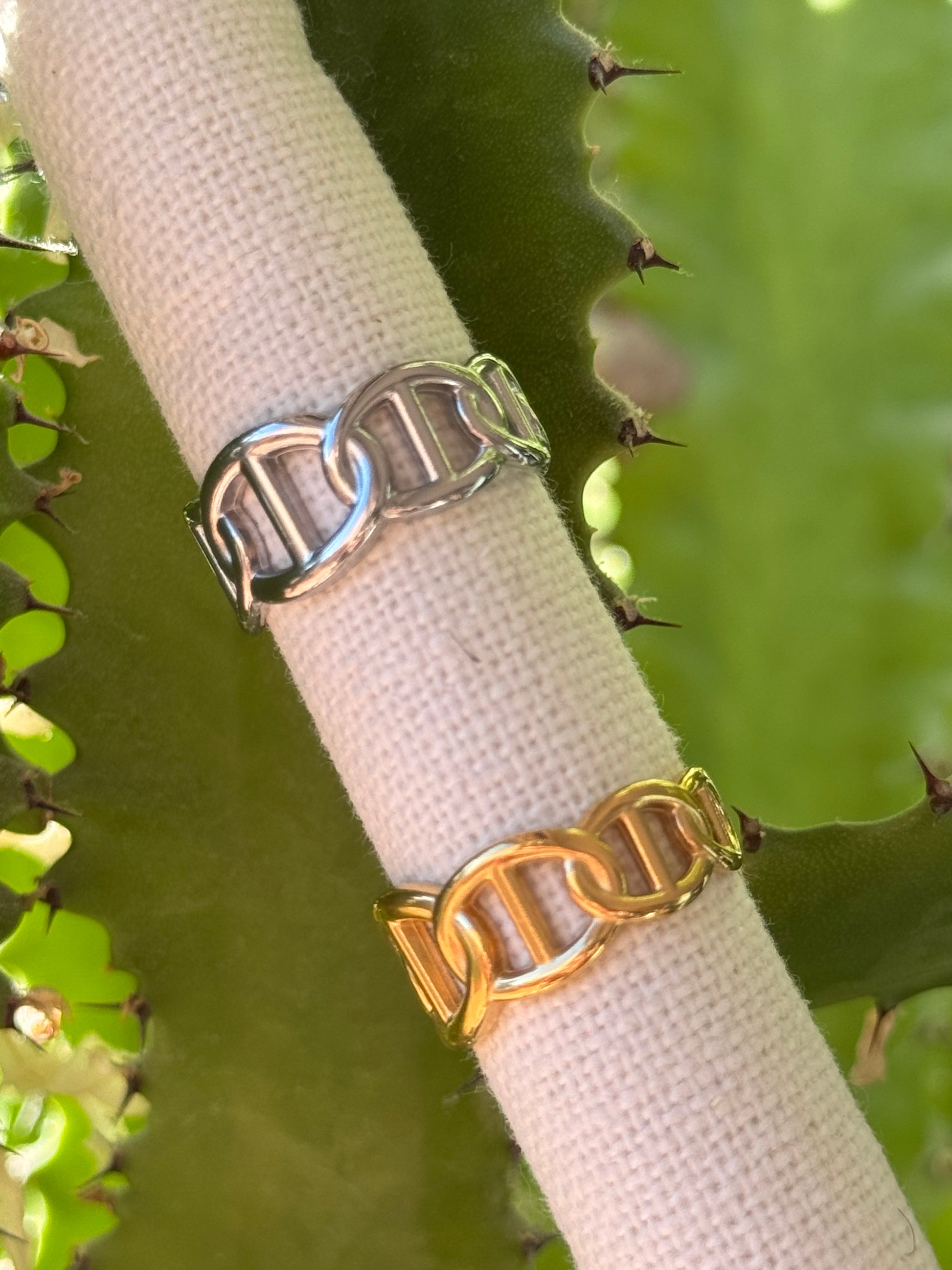 Bague "Maillons Élégants" 
Acier Inoxydable Ajustable