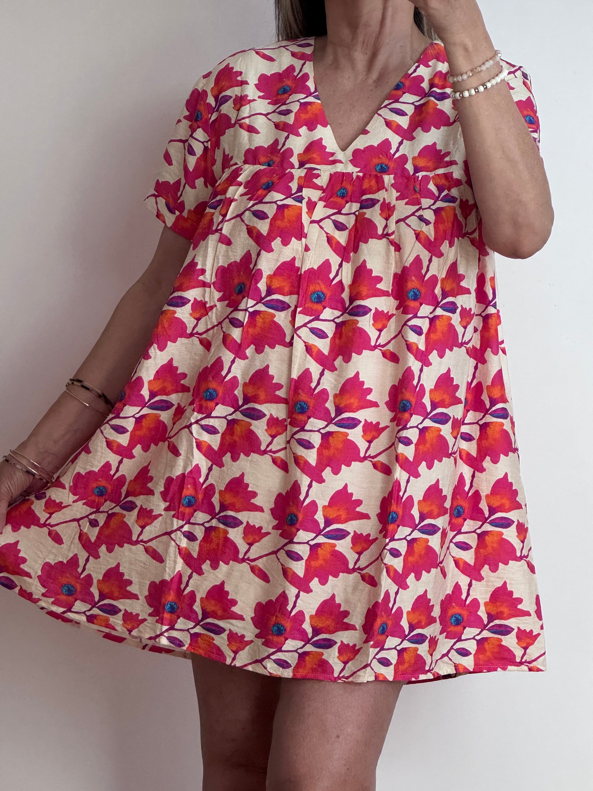 Robe shorty floral