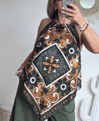 Top foulard kaki