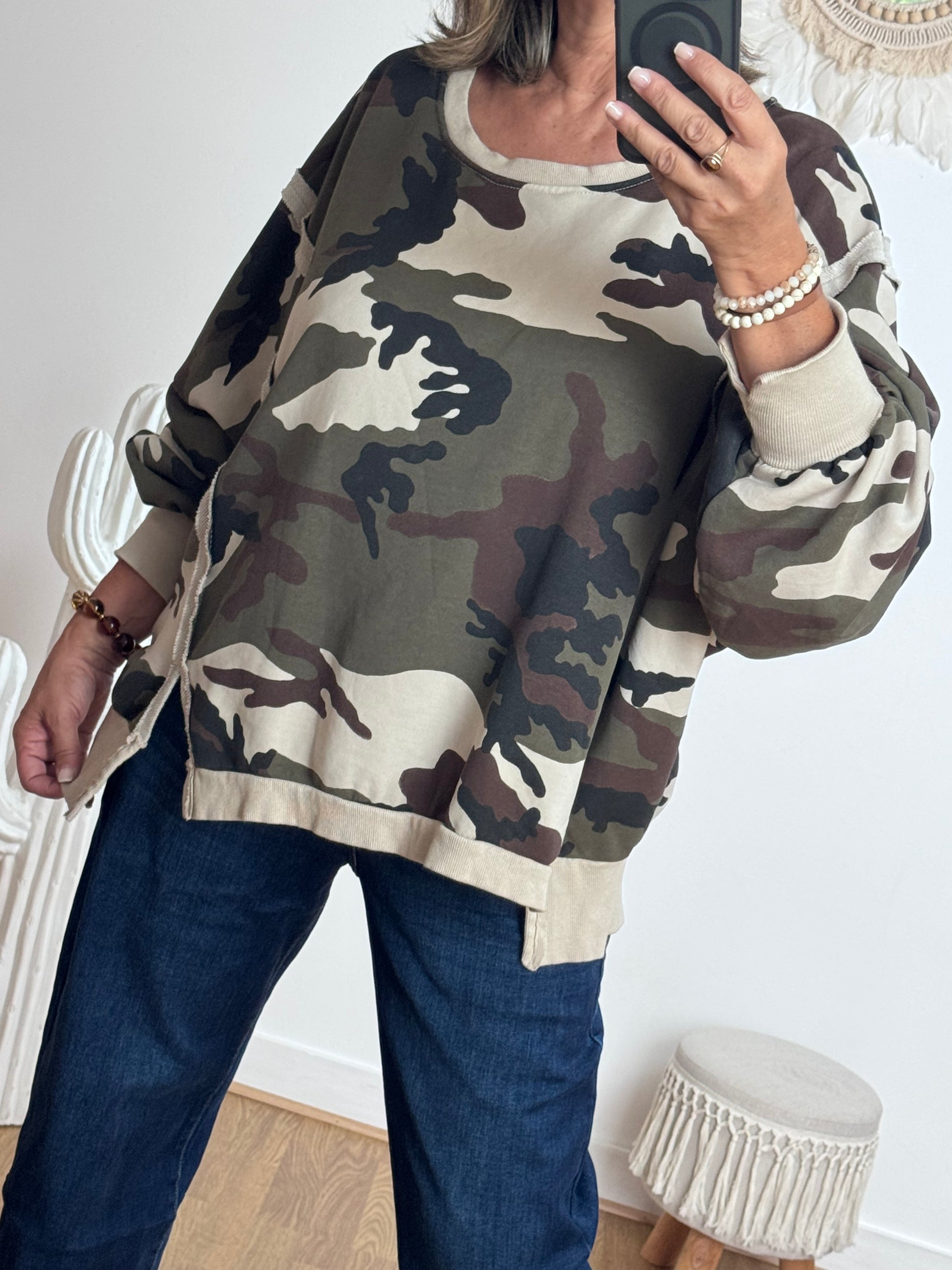 Sweat-shirt oversize camouflage TU 38/50