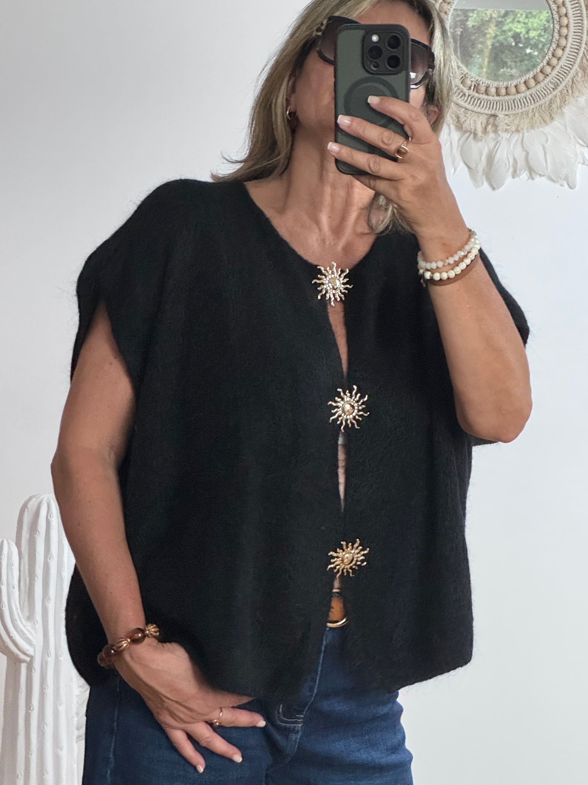 Gilet mohair noir