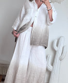 Chemise lin blanche/beige TU 38/48