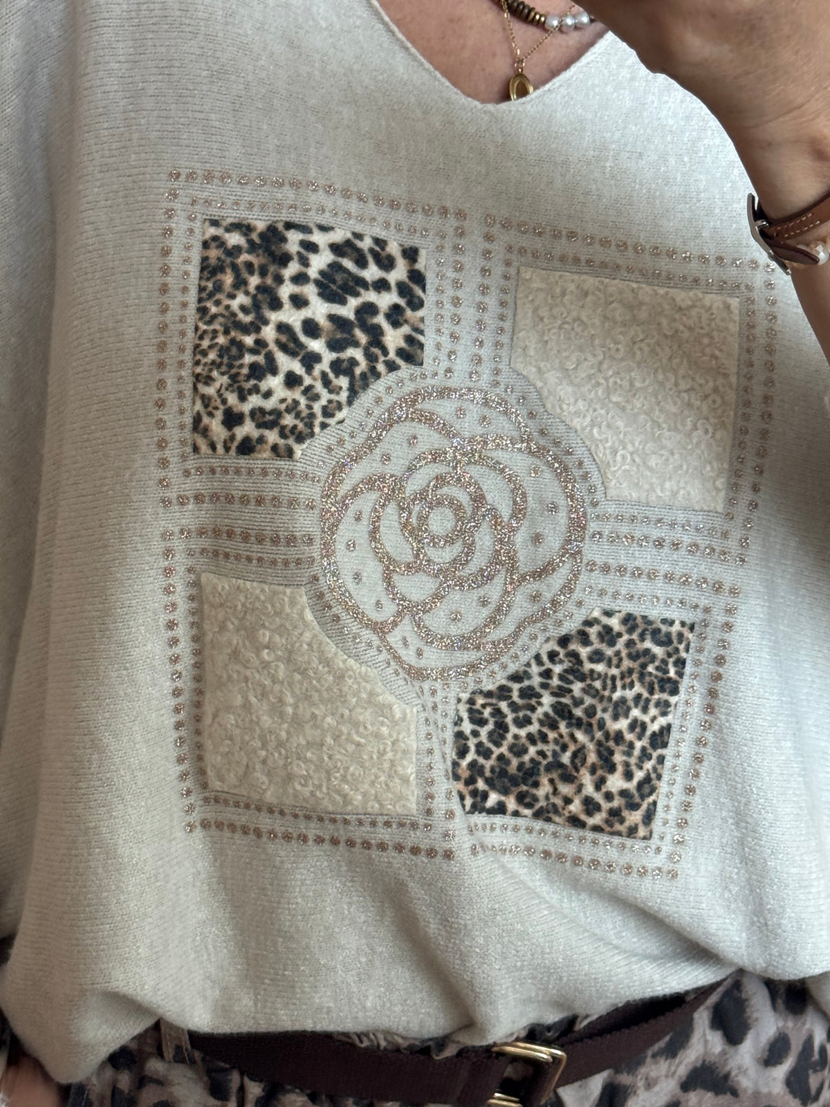 Pull Rosalia beige