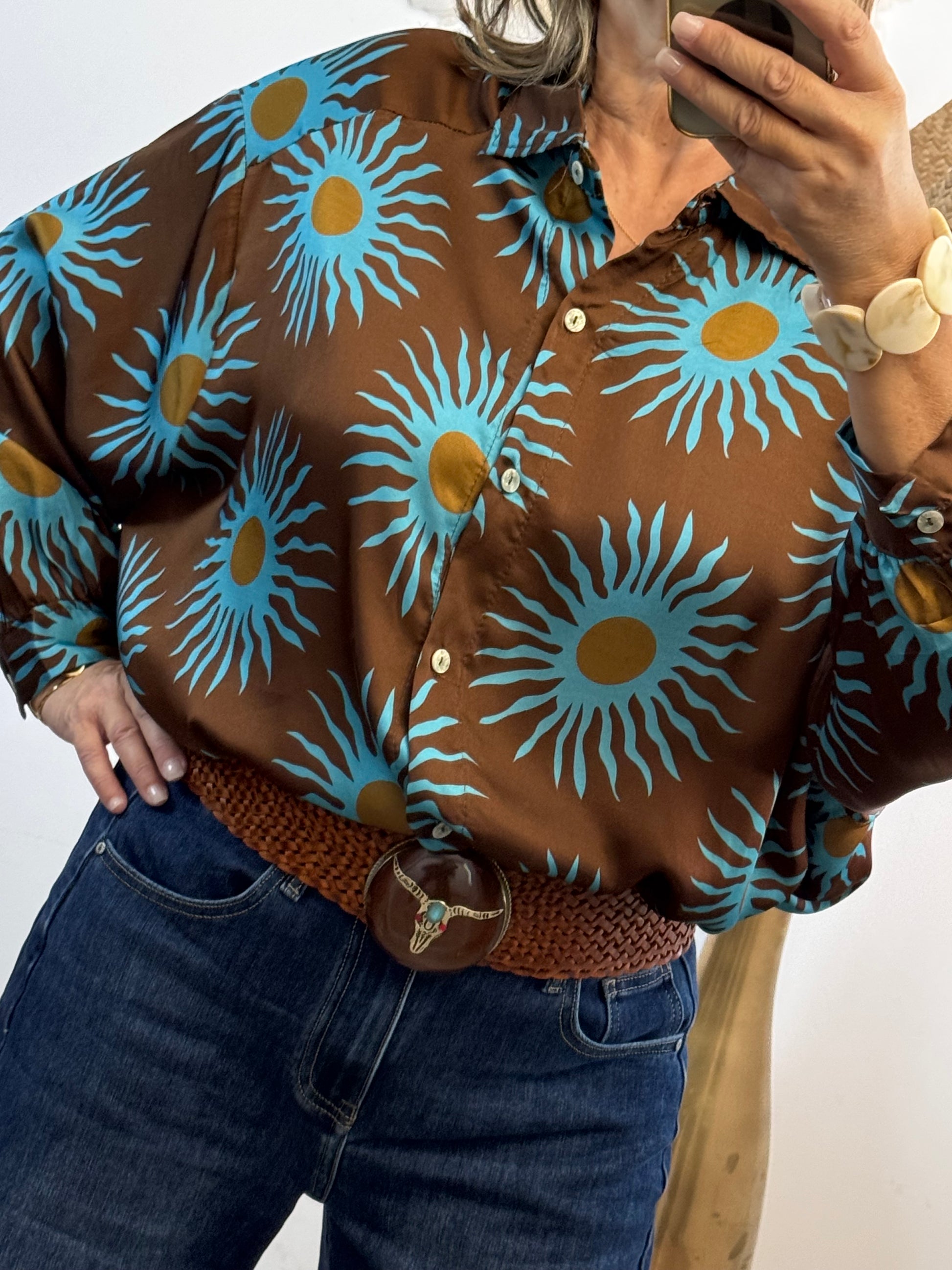 Chemise soleil marron