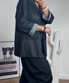Veste blazer Alan noir fines rayures TU 40/48