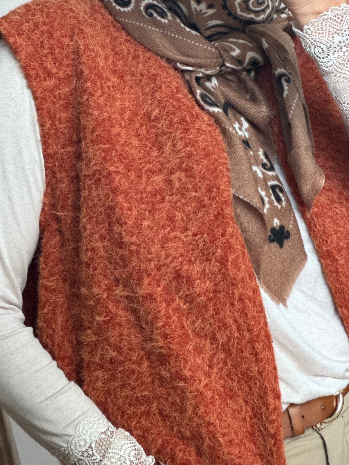 Veste sans manches terracotta