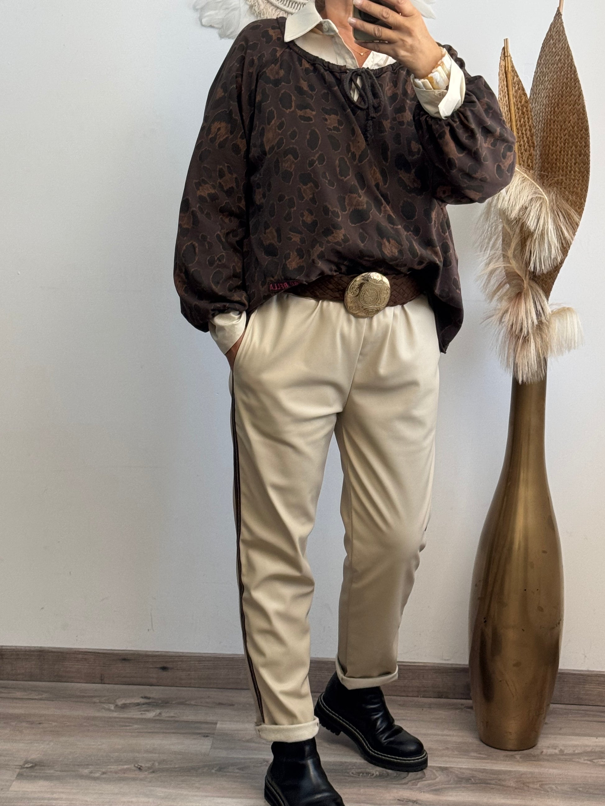 Sweat-shirt Léo marron