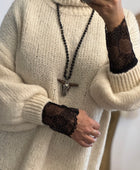 Pull d’hiver maille crème