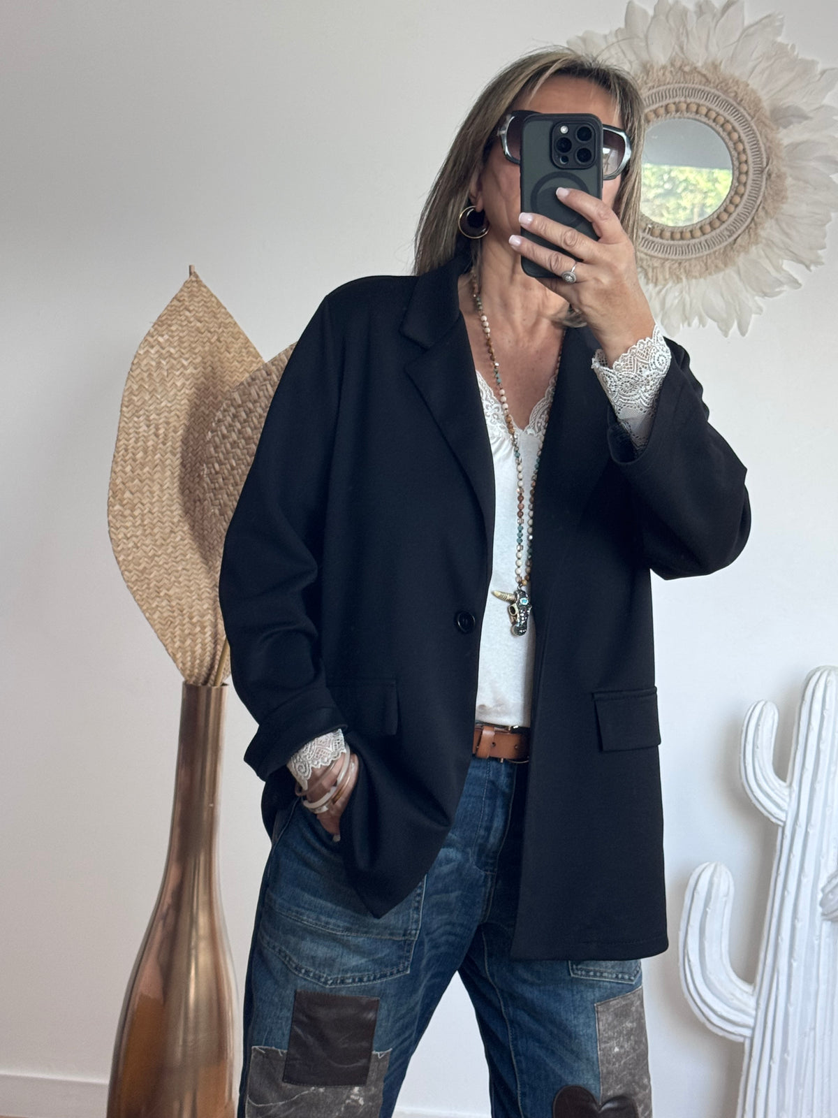 Veste blazer casuel noir TU 40/48