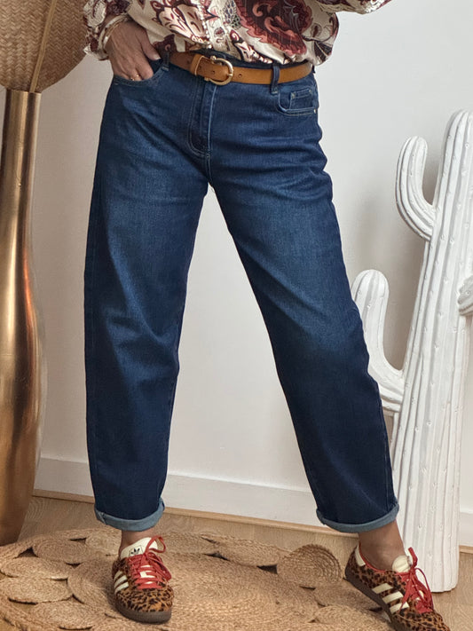 Jean barrel bleu denim