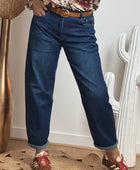Jean barrel bleu denim