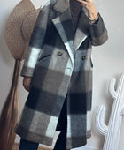 Manteau carreaux taupe