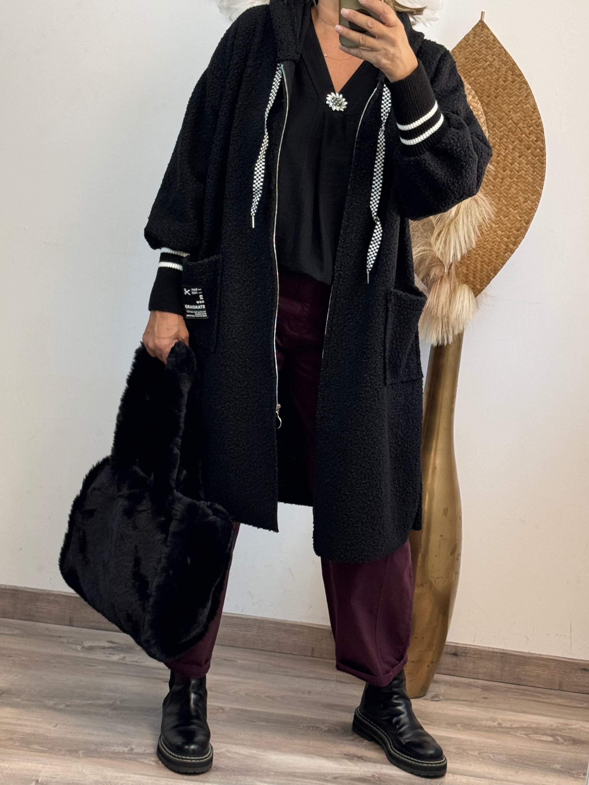 Pantalon barrel lie de vin