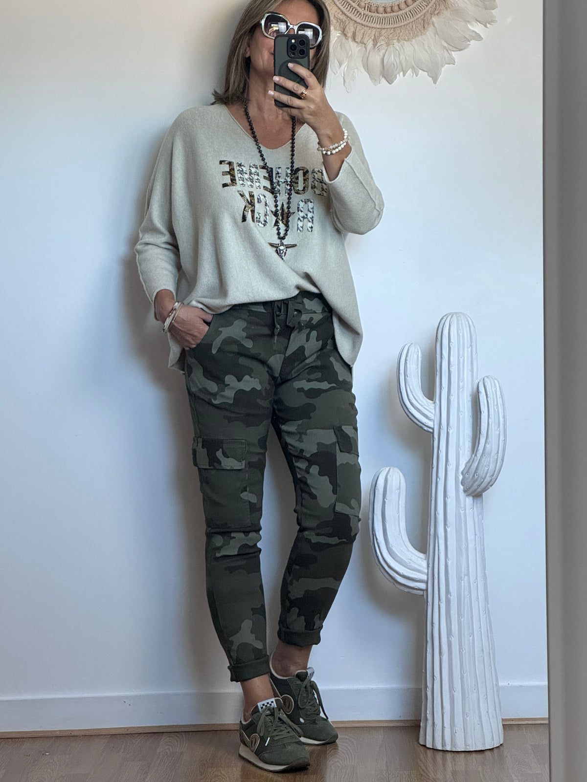Pantalon confort camouflage kaki