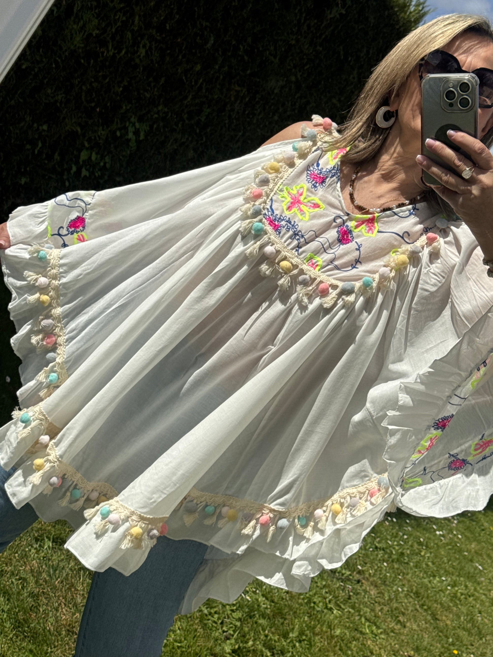 Blouse bohème blanche
