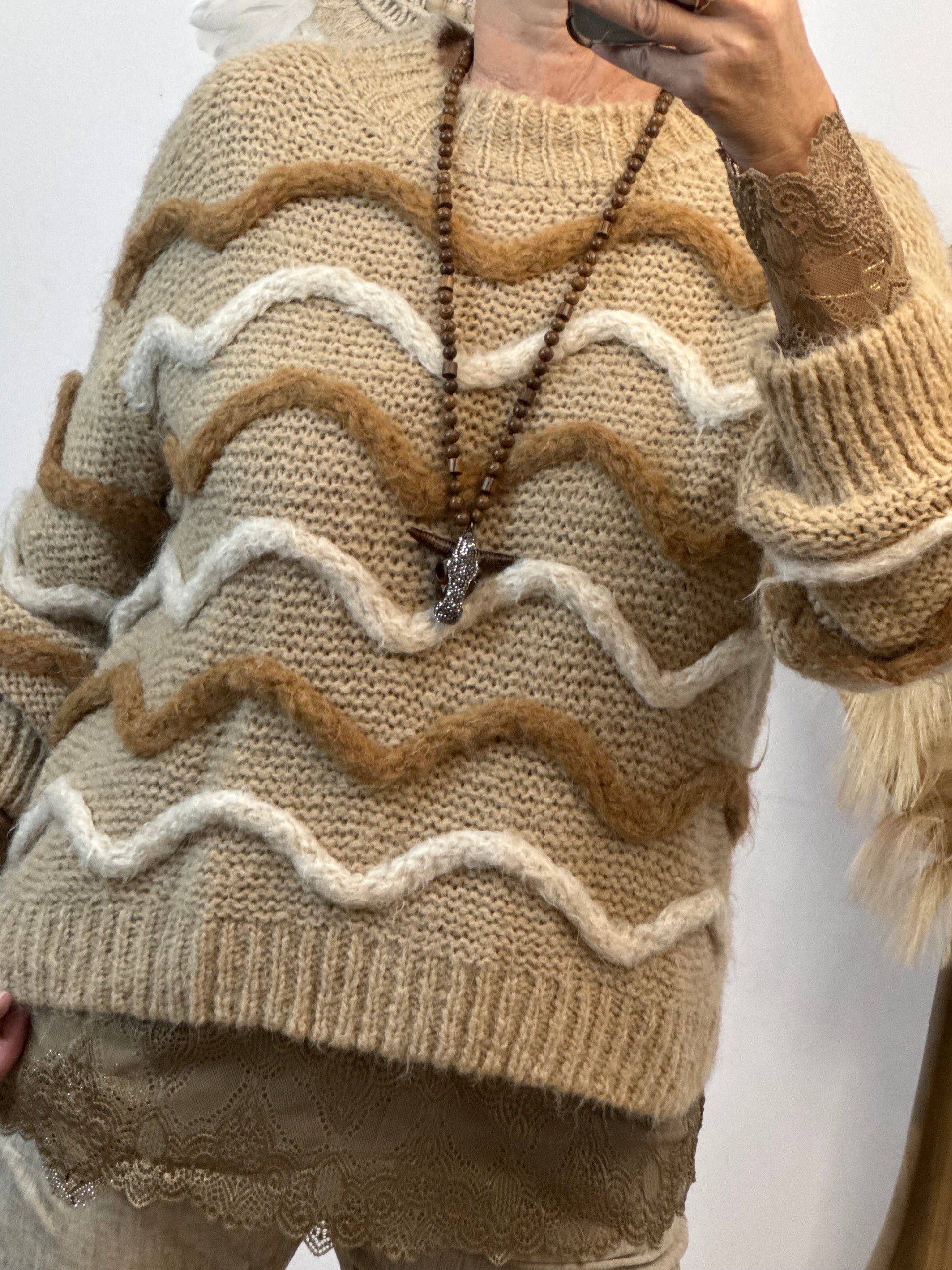 Pull d’hiver beige