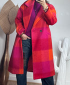 Manteau carreaux fuchsia