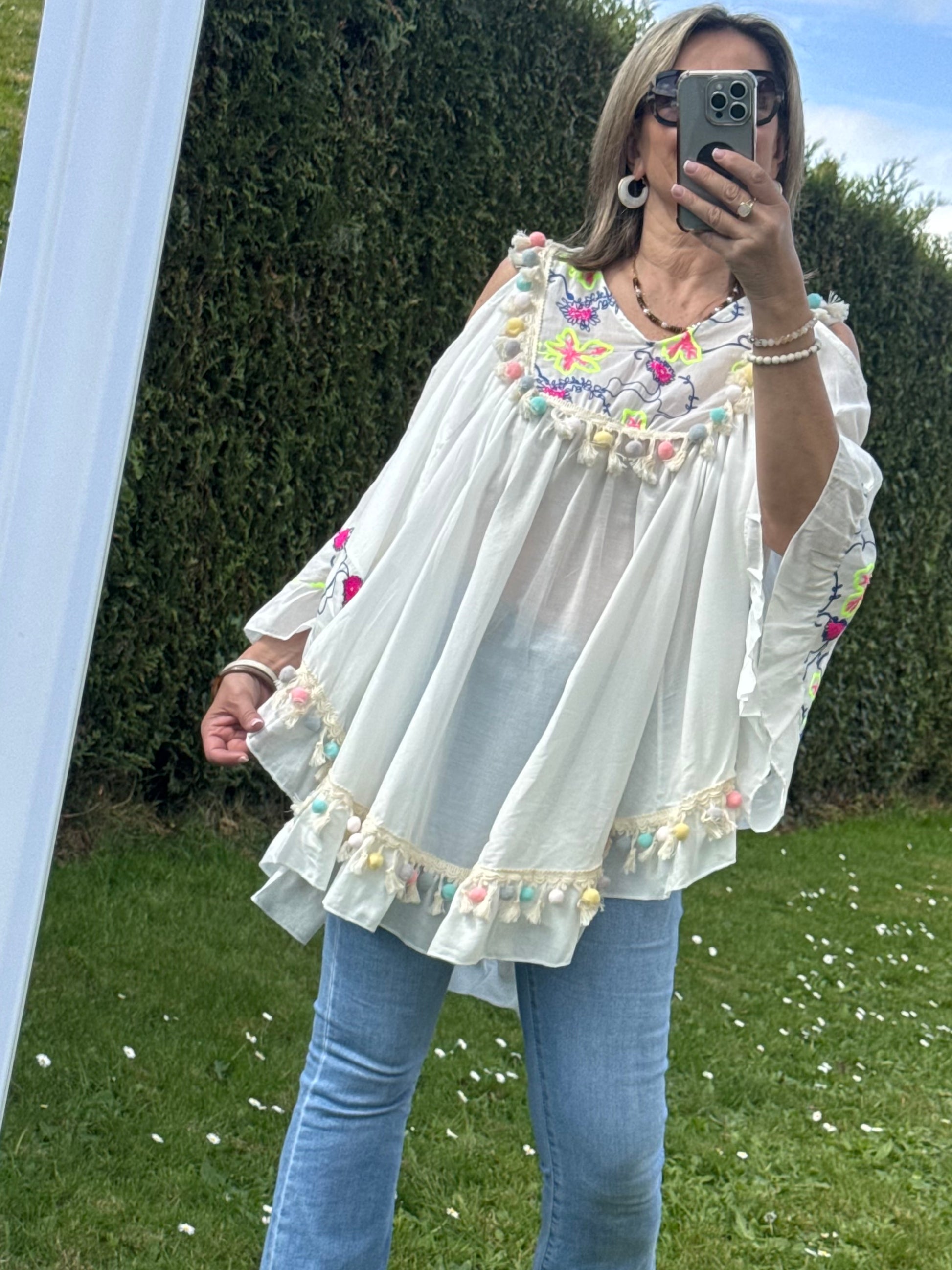 Blouse bohème blanche