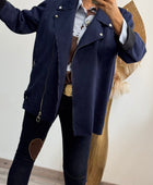 Blouson perfecto suédine marine TU 46/52