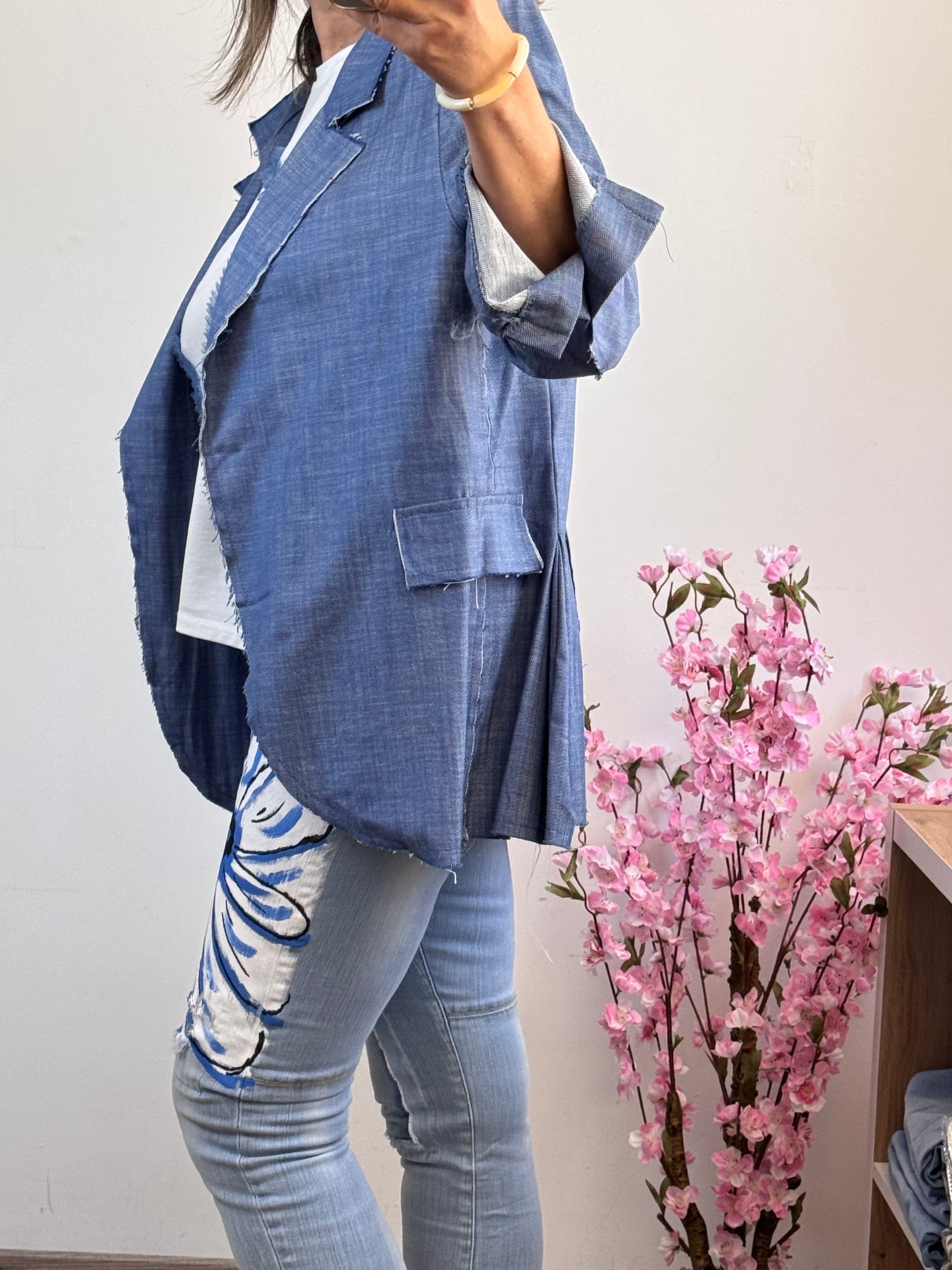 Veste blazer jean bleu clair TU 38/44