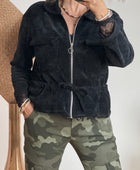 Veste velours milleraies noir