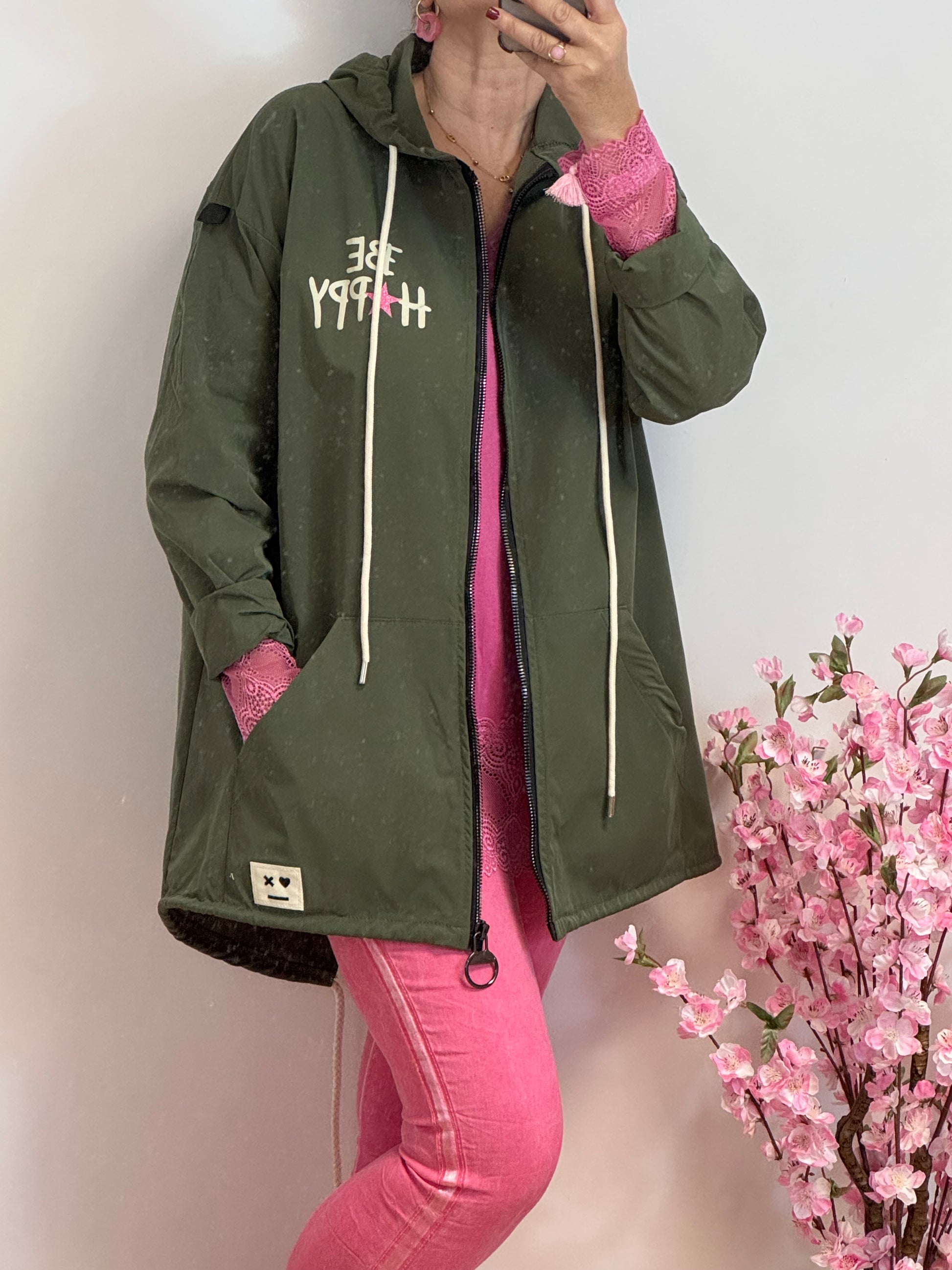 Veste coupe vent Be Happy kaki