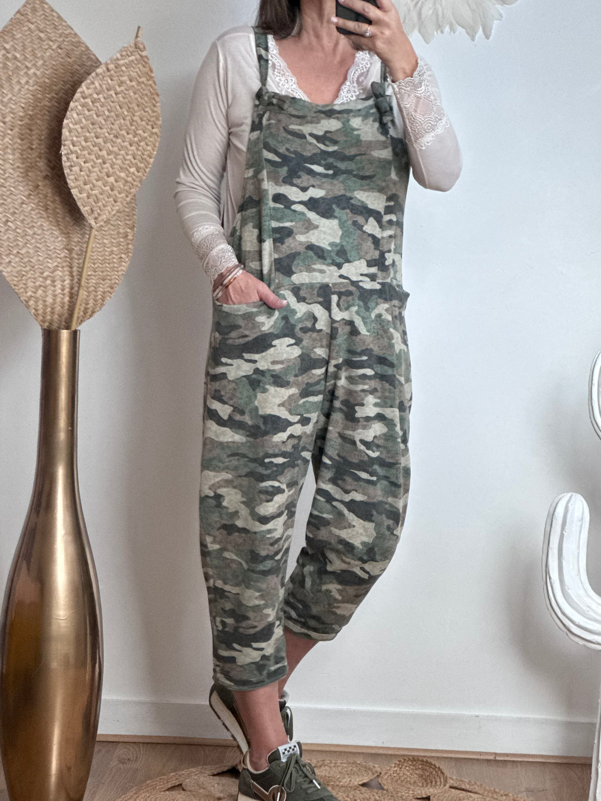 Salopette camouflage kaki