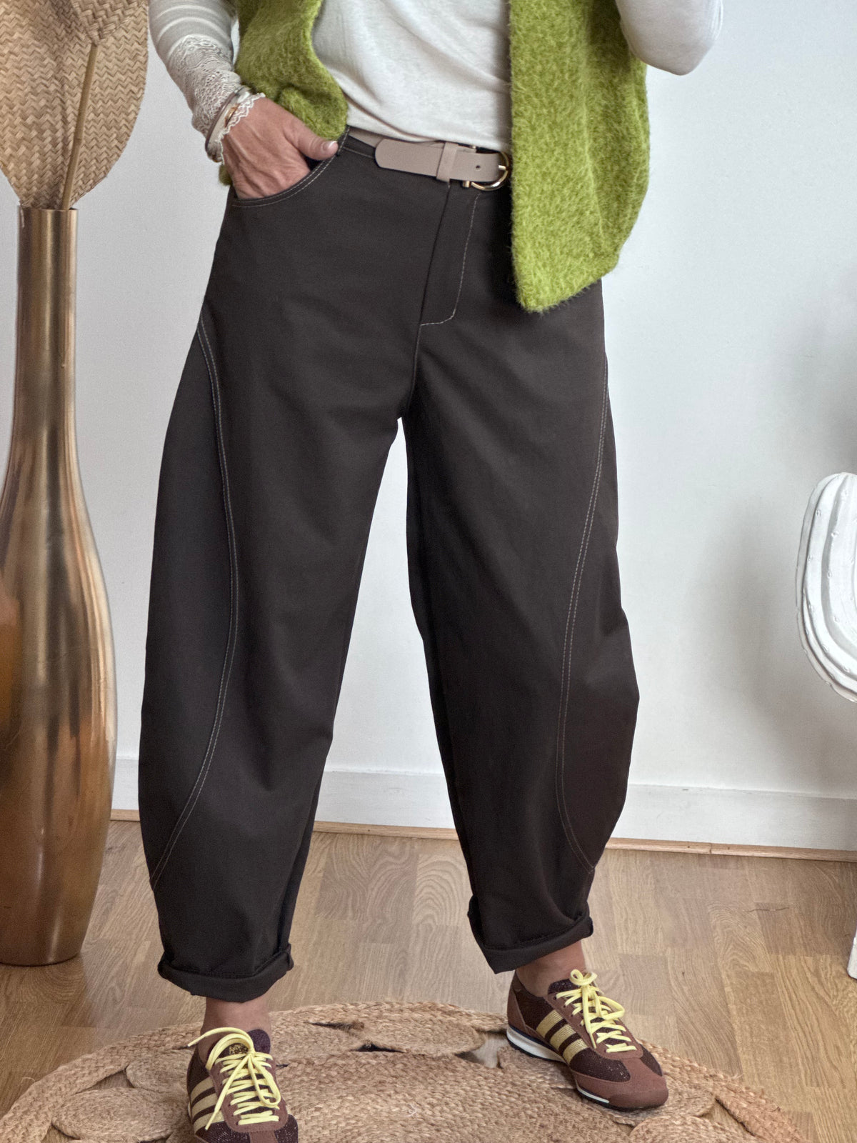 Pantalon balloon marron