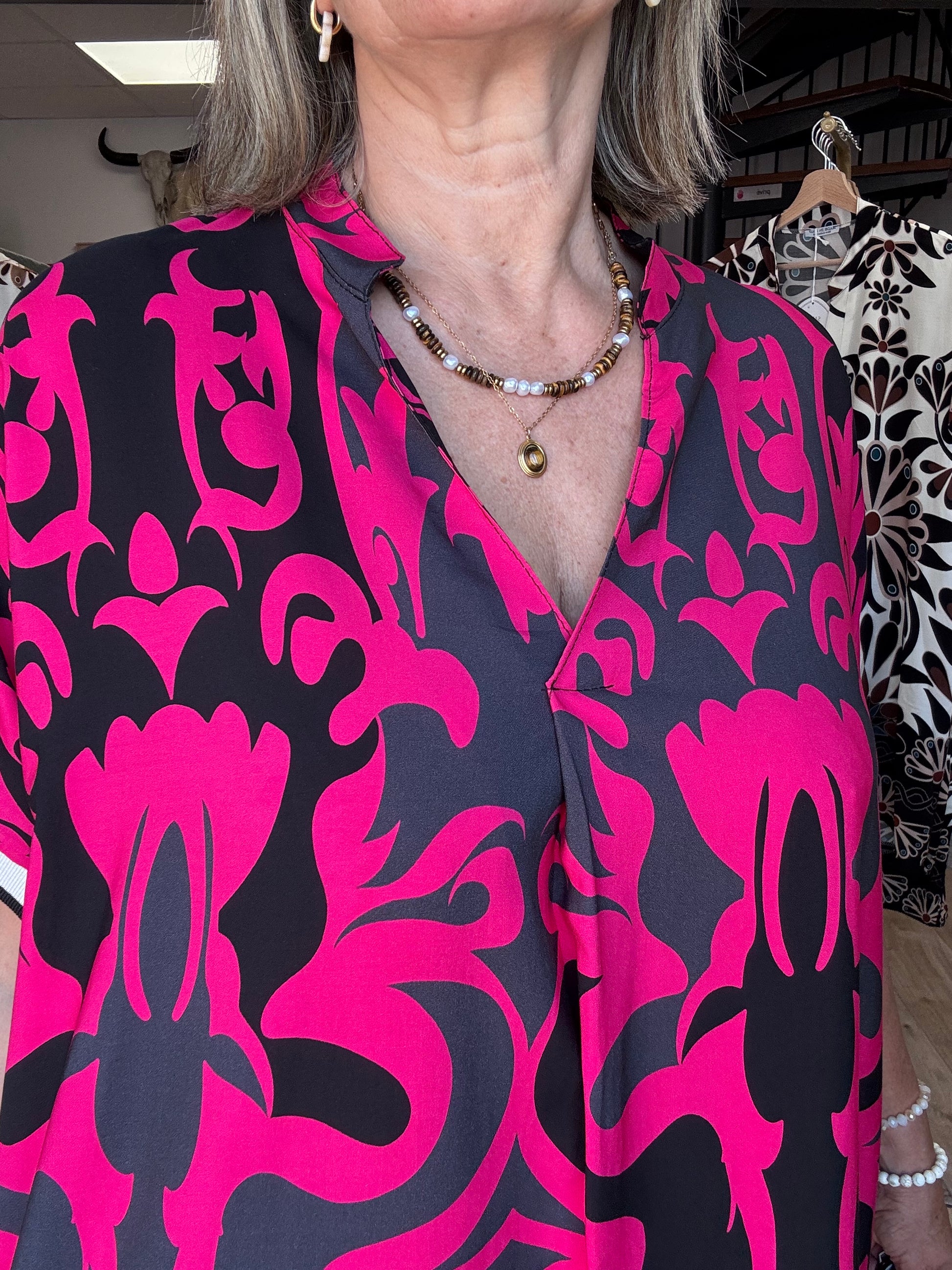 Robe arabesque noir fuchsia TU 40/48