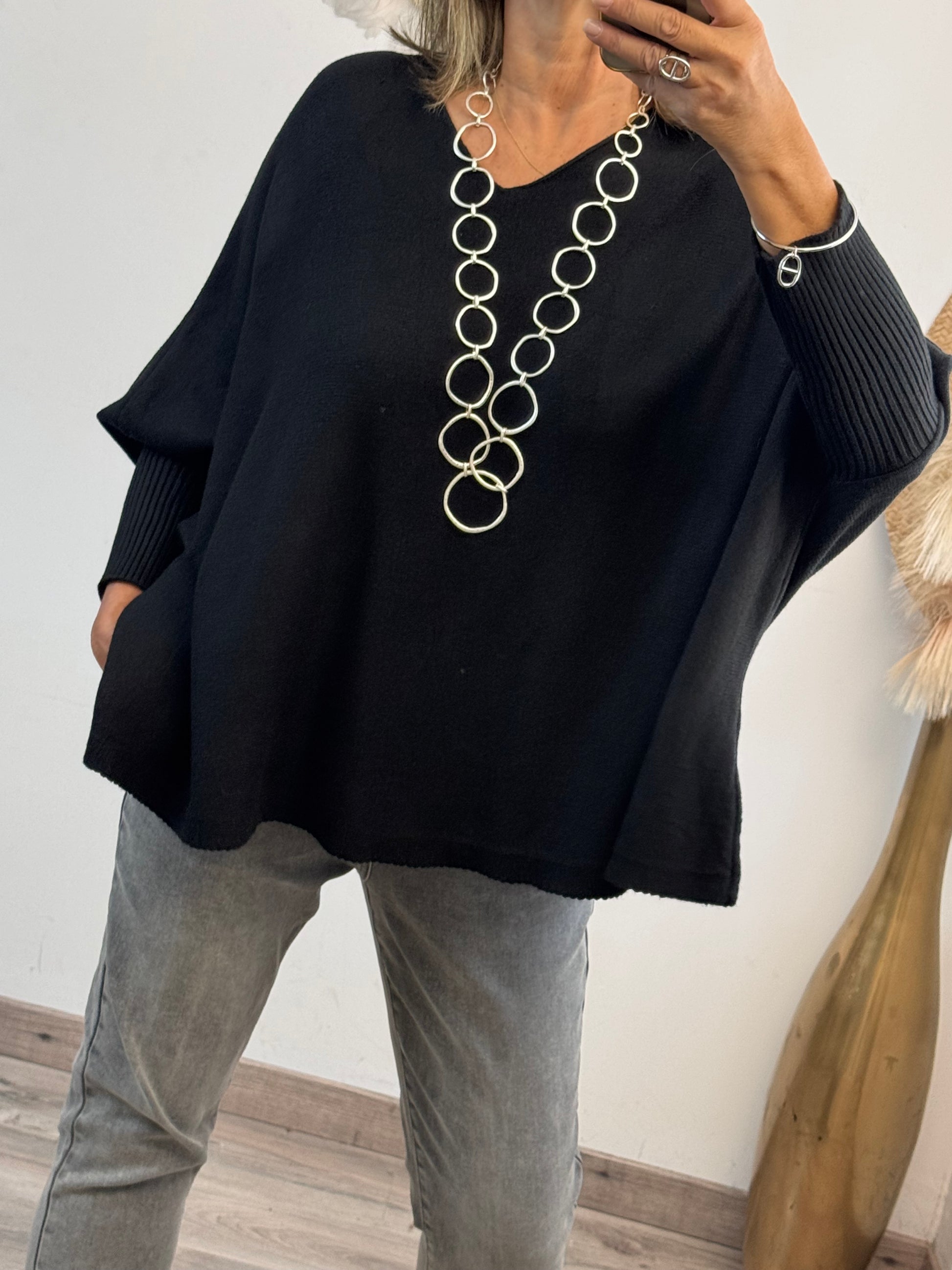 Pull Lucas oversize noir TU 44/54