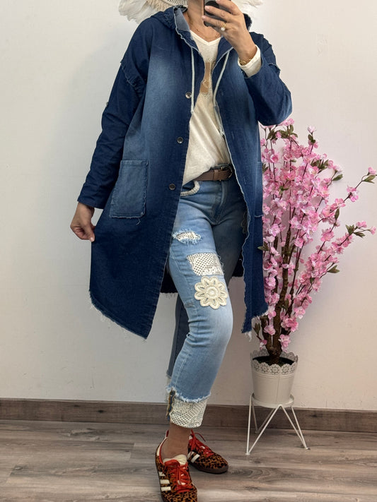 Veste denim bleu cœur TU 38/46