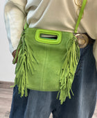 Sac cuir véritable vert