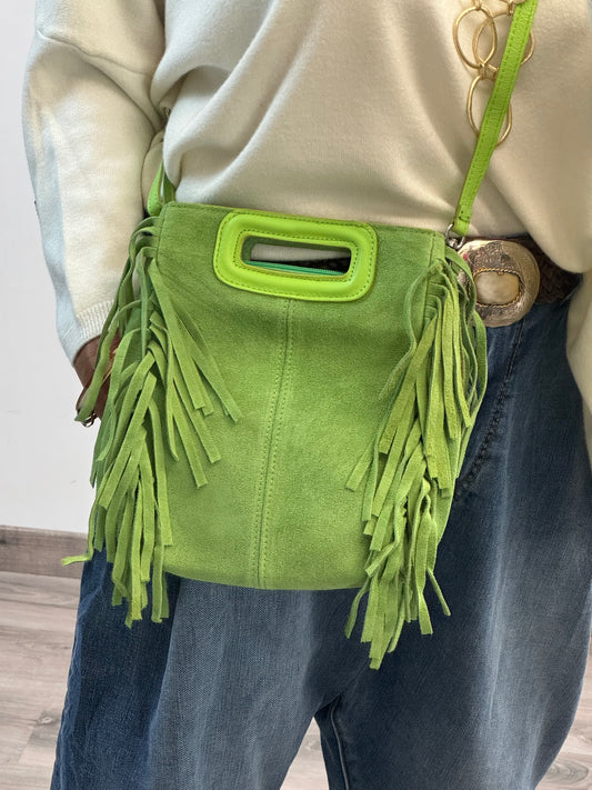 Sac cuir véritable vert